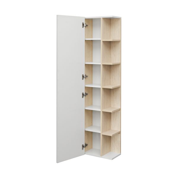 Акватон. Шкаф-колонна Сканди с зеркалом Белый/Дуб Верона 1A253403SDB20