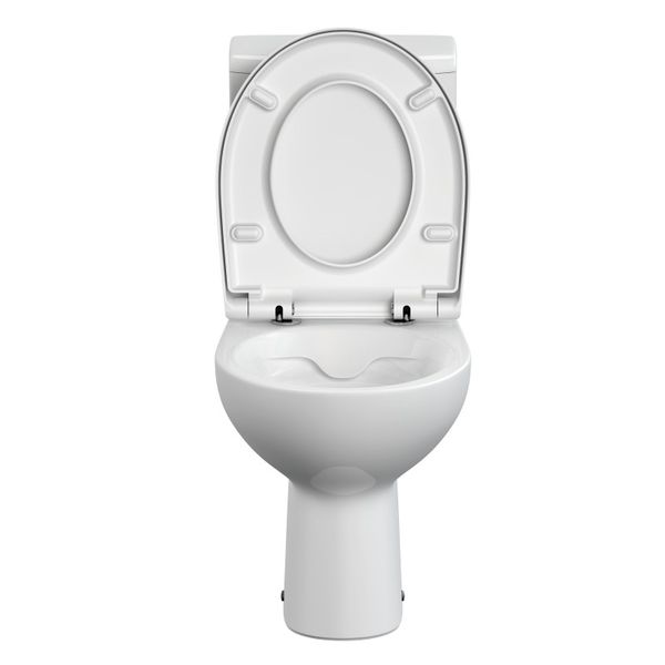 Безободковый унитаз-компакт Cersanit Натур, горизонтальный выпуск, сиденье дюропласт с микролифтом, быстросъемное, двухрежимная арматура