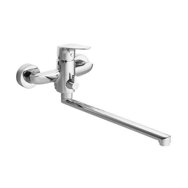 Смеситель для ванны Сантек Форт WH5A12004C001, длинный излив, с аксессуарами, хром