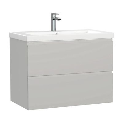 Тумба под раковину подвесная Cersanit Moduo 80, цвет серый туман, 69349