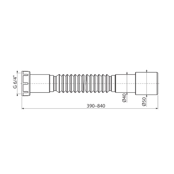 Гибкое соединение 6/4"х d 40/50 мм AlcaPlast A770 пластик