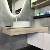 Comforty. Консоль Клеон-120 дуб дымчатый с левой белой столешницей c раковиной Comforty 9110 Comforty. Консоль Клеон-120 дуб дымчатый с левой белой столешницей c раковиной Comforty 9110