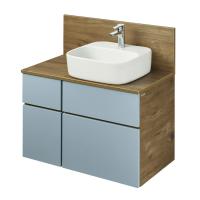 Тумба-умывальник Акватон Мишель 80 Дуб Рустик/Фьорд со столешницей и панелью с раковиной Одри Soft