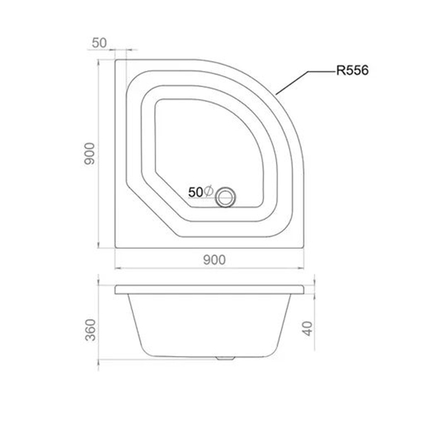 Поддон душевой Тритон ПД5 глубокий 1/4 круга 90*90 Поддон душевой Тритон ПД5 глубокий 1/4 круга 90*90