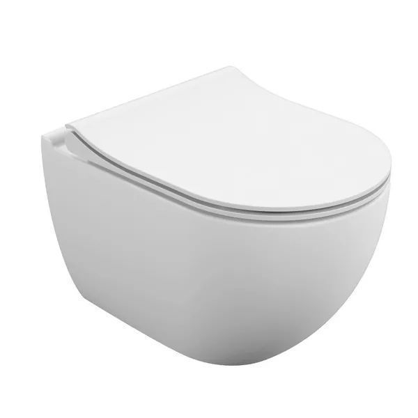 Готовый комплект Cersanit 69334: подвесной унитаз BRASKO SMART DPL EO slim, инсталляция AQUA 40 SMART M, кнопка ESTETICA пластик белый