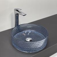 Накладная стеклянная раковина 36 см для ванной Comforty CF21011 небесно-голубой