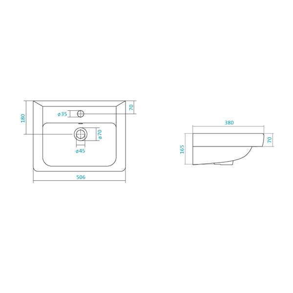 Santek. Раковина "Тигода 50" 500x380 мм 1WH302128