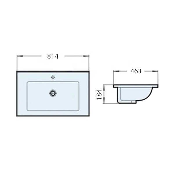 Врезная мебельная раковина 80 см Comforty 9494-80