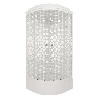 Угловая душевая кабина Тритон Мозаика 90*90 В, средний поддон, сифон D50