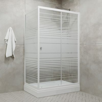 Душевое ограждение Тритон Фьюжн Полосы 120*80 А прямоугольный низкий поддон