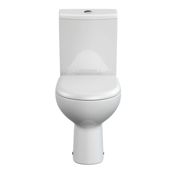 Безободковый унитаз-компакт Cersanit Натур, горизонтальный выпуск, сиденье дюропласт с микролифтом, быстросъемное, двухрежимная арматура