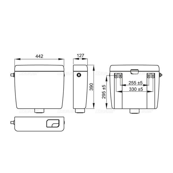 Универсальный бачок для унитаза AlcaPlast ALCA UNI DUAL A93-1/2