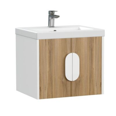 Тумба под раковину подвесная Cersanit Como 50, 69340, орех