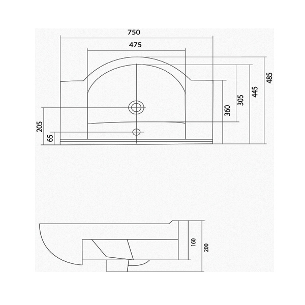 Раковина Santek Аквалайн 75 см 1WH110237 УЦЕНКА №34