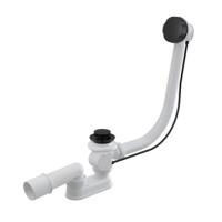 Сифон для ванны автомат комплект AlcaPlast A55BLACK-80 черный-матовый