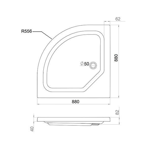 Поддон душевой Тритон ПД23, 1/4 круга, низкий 88х88 в комплекте Поддон душевой Тритон ПД23, 1/4 круга, низкий 88х88 в комплекте