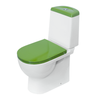 Sanita Luxe. Унитаз-компакт Best Color Green SL DМ двухрежимный, сиденье дюропласт с микролифтом