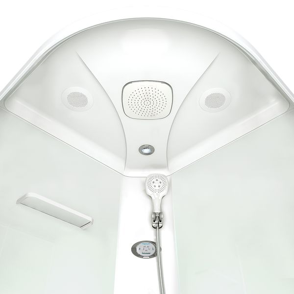 Душевая кабина Delight Slim 110 1000*1000*2180 сатин матированное стекло, задняя белая стеклянная панель