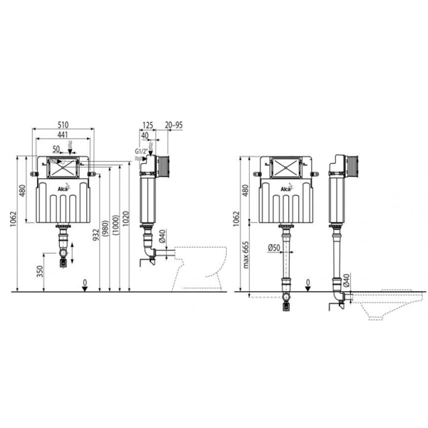 Бачок для унитаза для замуровывания в стену AlcaPlast AM112-001 Бачок для унитаза для замуровывания в стену AlcaPlast AM112-001