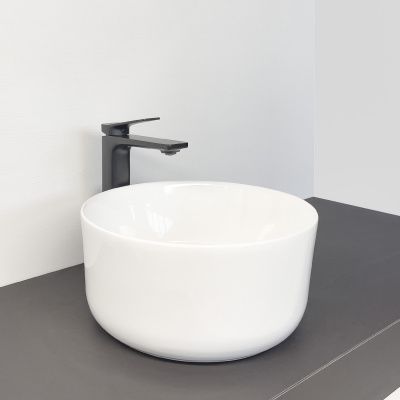 Накладная круглая раковина с высоким бортом Comforty HDA086A белая