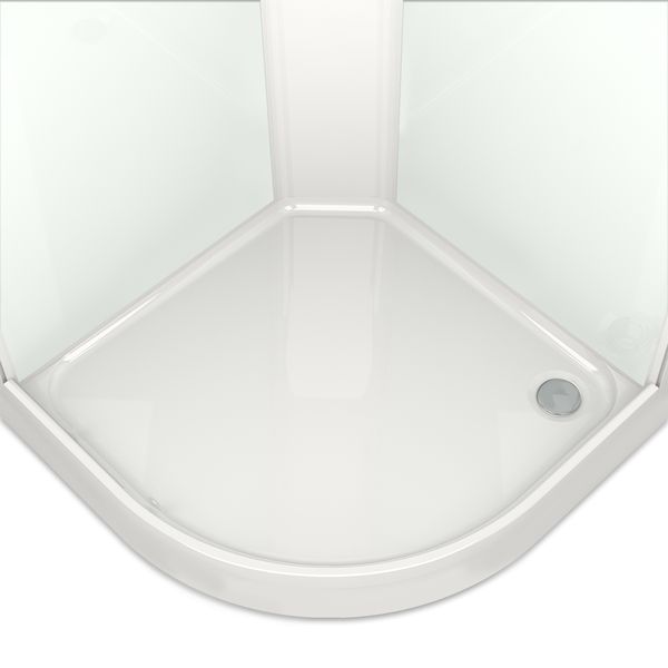 Душевая кабина Delight Slim 110 1000*1000*2180 сатин матированное стекло, задняя белая стеклянная панель