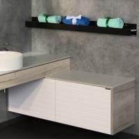 Comforty. Тумба "Клеон-120" белый/дуб дымчатый с белой столешницей Comforty. Тумба "Клеон-120" белый/дуб дымчатый с белой столешницей