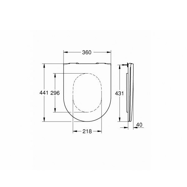 Grohe. Сиденье Essence, с микролифтом, быстросъемное, 39577000