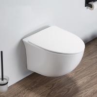 Унитаз подвесной безободковый Comforty 107 сиденье дюропласт softclose тонкое, быстросъёмное