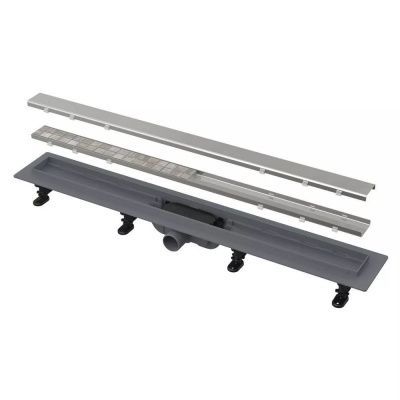 Водоотводящий желоб с порогами для перфорированной решетки или под кладку плитки AlcaPlast APZ19-950