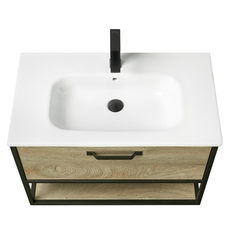 Тумба-умывальник Акватон Лофт Фабрик 80 Дуб Эндгрейн 1A242401LTDU0 с раковиной Victoria-N 800х460