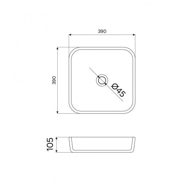 Накладная квадратная раковина Comforty CF22402 закаленное прозрачное стекло