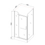 Душевое ограждение Comforty 32NB, прозрачное стекло, черный профиль, с поддоном, 900*900*1975