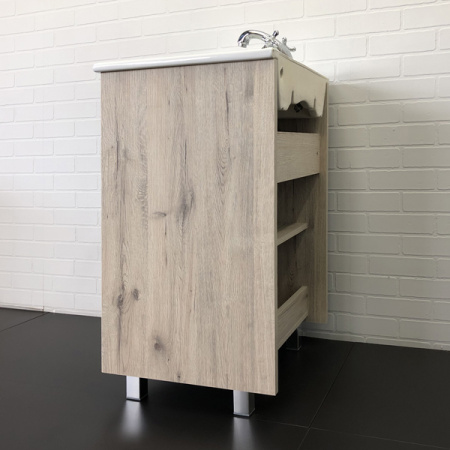 Тумба-умывальник Comforty Марио 60 Дуб дымчатый с раковиной Quadro 60