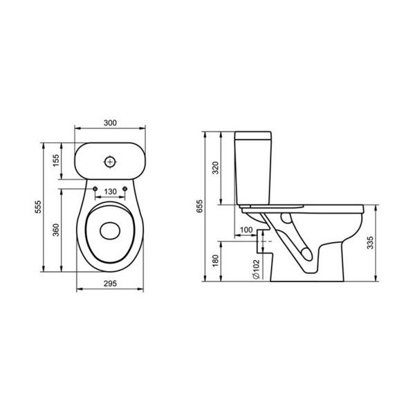 Детский унитаз-компакт Сантек Каспер голубое сиденье, прямой выпуск 1WH501846