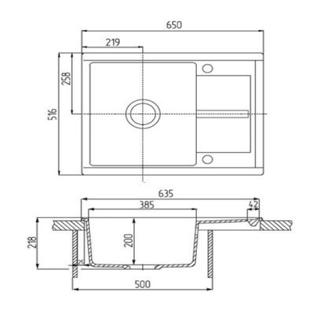 Мойка кухонная Акватон Делия 65 графит 1A718632DE210
