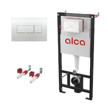 Комплект инсталляции для подвесного унитаза с хром кнопкой AlcaPlast AM101/1120-3:1 RU M371-0001