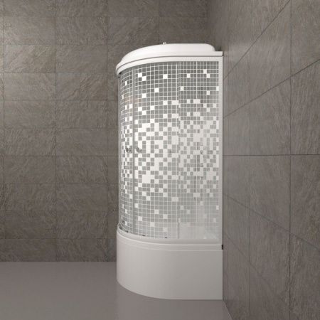 Угловая душевая кабина Тритон Мозаика 90*90 Б, глубокий поддон, сифон D50