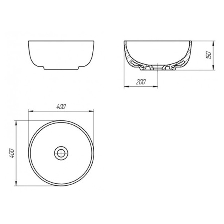 Круглая раковина на столешницу Cersanit Moduo 40 Ring 63569 белая