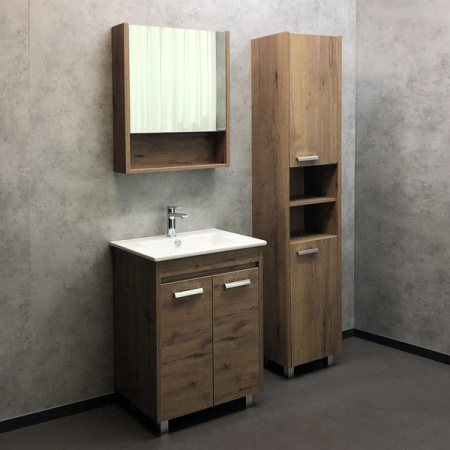 Comforty. Тумба-умывальник Марио-60 дуб темный с раковиной Quadro 60