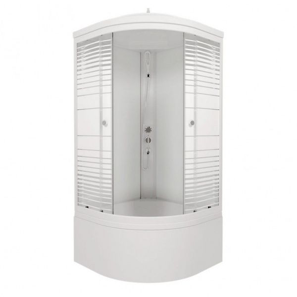 Угловая душевая кабина Тритон Полосы 90*90 Б, глубокий поддон, сифон D50