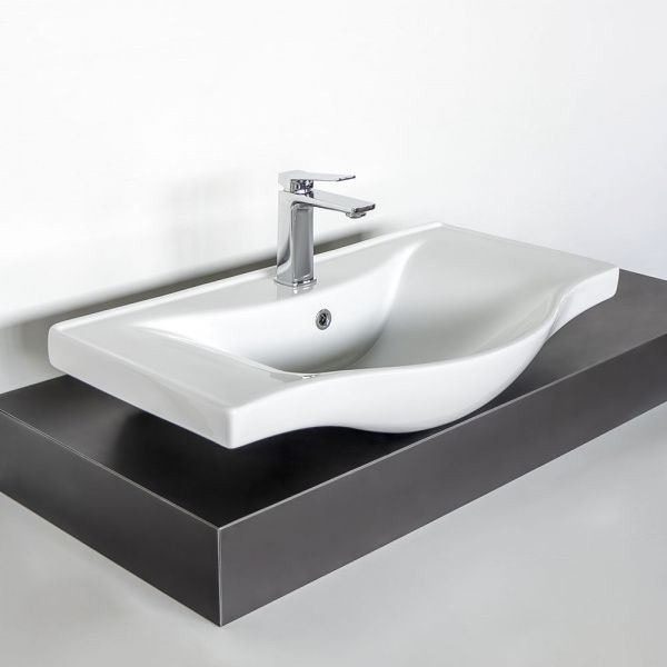 Накладная мебельная раковина 80 см Esvit Basic 7080 фарфор, белая