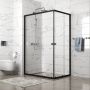 Душевое ограждение Domani-Spa Cube V128 1200*800*1900, без поддона, прозрачное стекло, Black accents