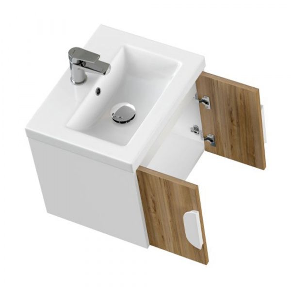 Тумба под раковину подвесная Cersanit Como 50, 69340, орех