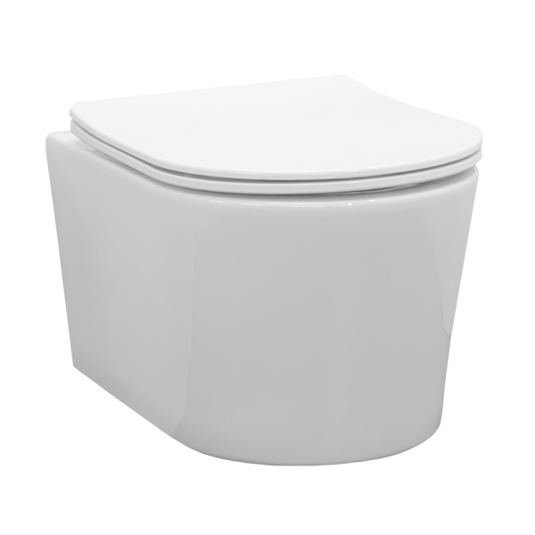 Унитаз подвесной Comforty CF40513R тонкое сиденье дюропласт с микролифтом, белый глянец