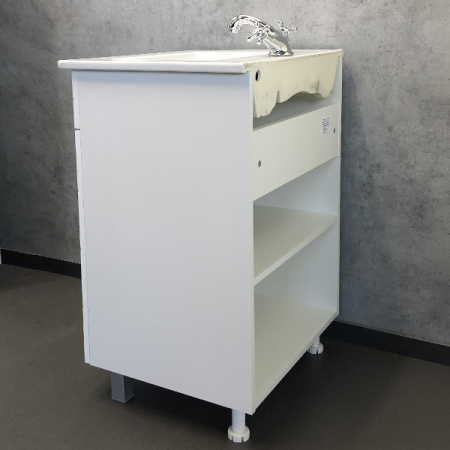 Тумба-умывальник Comforty Модена 60М белая с раковиной Quadro 60