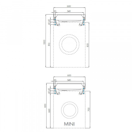 Раковина для установки над стиральной машиной Акватон Рейн 60 1A72103KRW010 белая