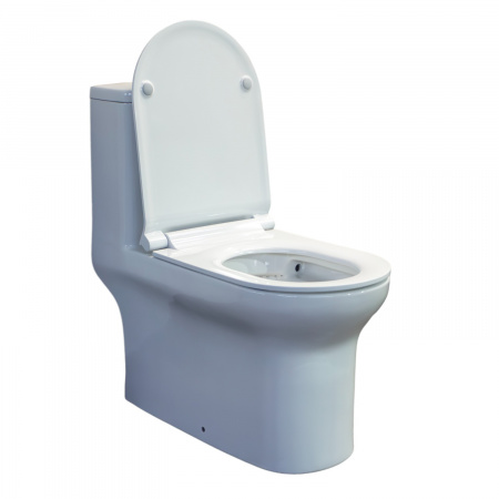 Унитаз моноблок Comforty CF3C6329P горизонтальный выпуск, сиденье дюропласт с микролифтом тонкое, двухрежимный