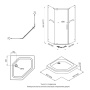 Душевое ограждение Тритон Дека-Хром 90х90, пятиугольный низкий поддон