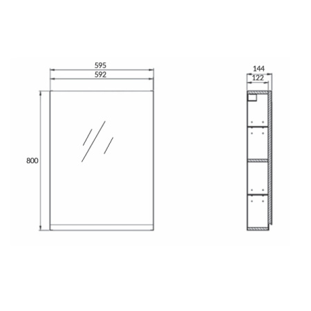Зеркало-шкафчик Cersanit Moduo 60 белый SB-LS-MOD60/Wh