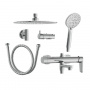 Душевая система с тропическим душем Cersanit Moduo 64314 с изливом, лейка 5 режимов, шланг 150 мм металл